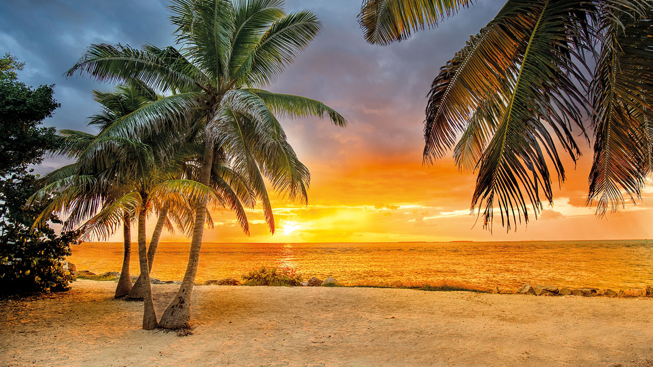 Sunset On Fort Zachary Taylor Beach in Key West, Florida